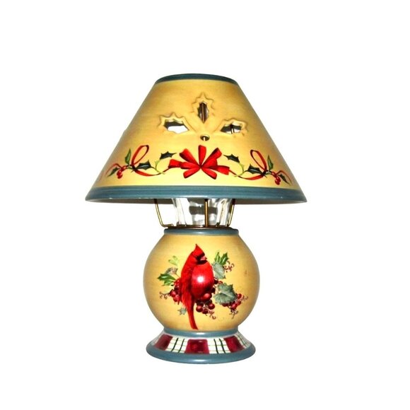 Lenox Winter Greetings Everyday Candle Lamp With Cardinal Design & Holly Accents - Picture 3 of 9